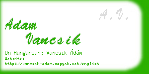adam vancsik business card